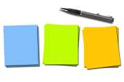 Sticky Notes and Pen Bookkeeper's Sticky Notes and Pen
